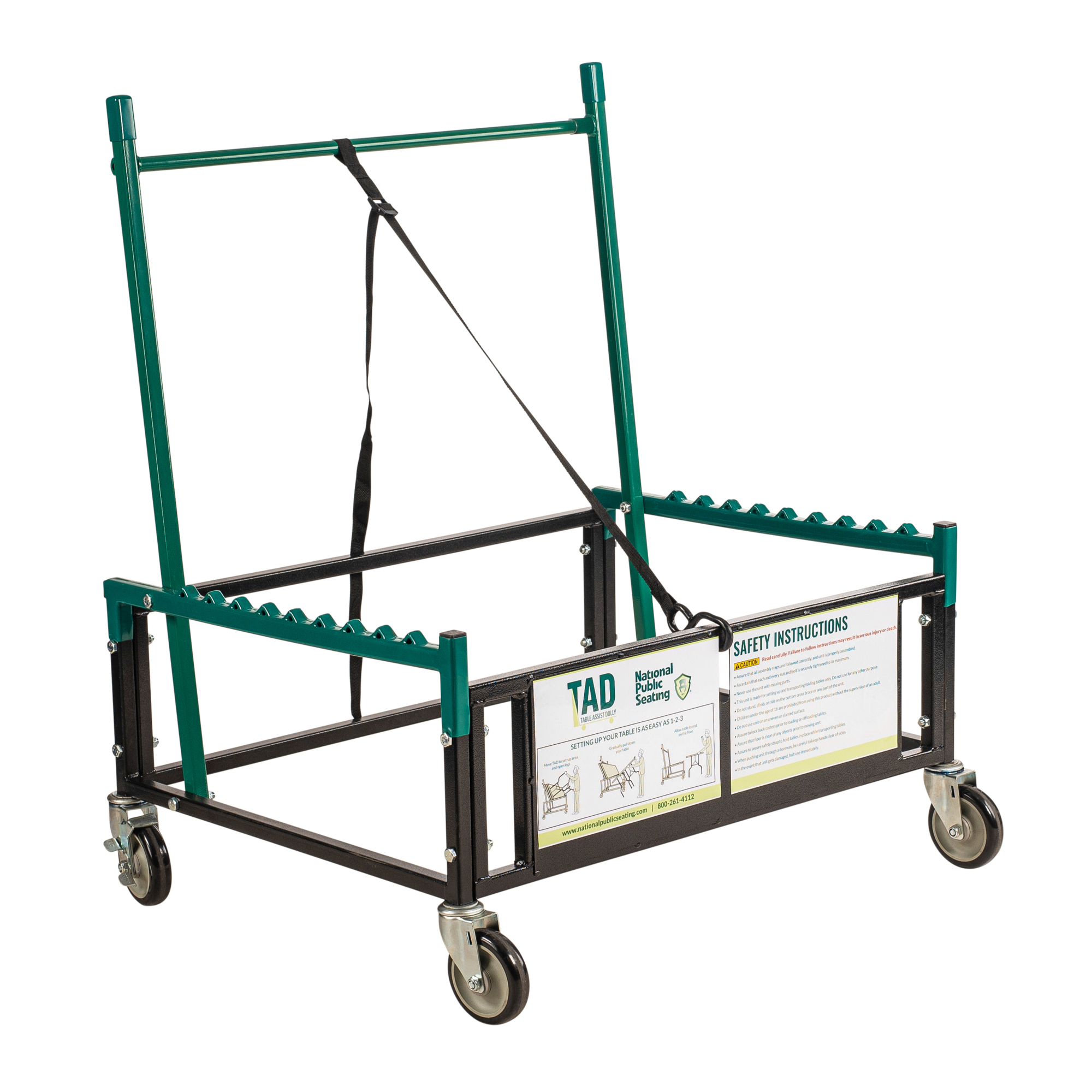 National Public Seating, Table Assist Dolly, Capacity 1000 lb, Frame Material Steel, Single, Pair, or Set Single, Model# TAD